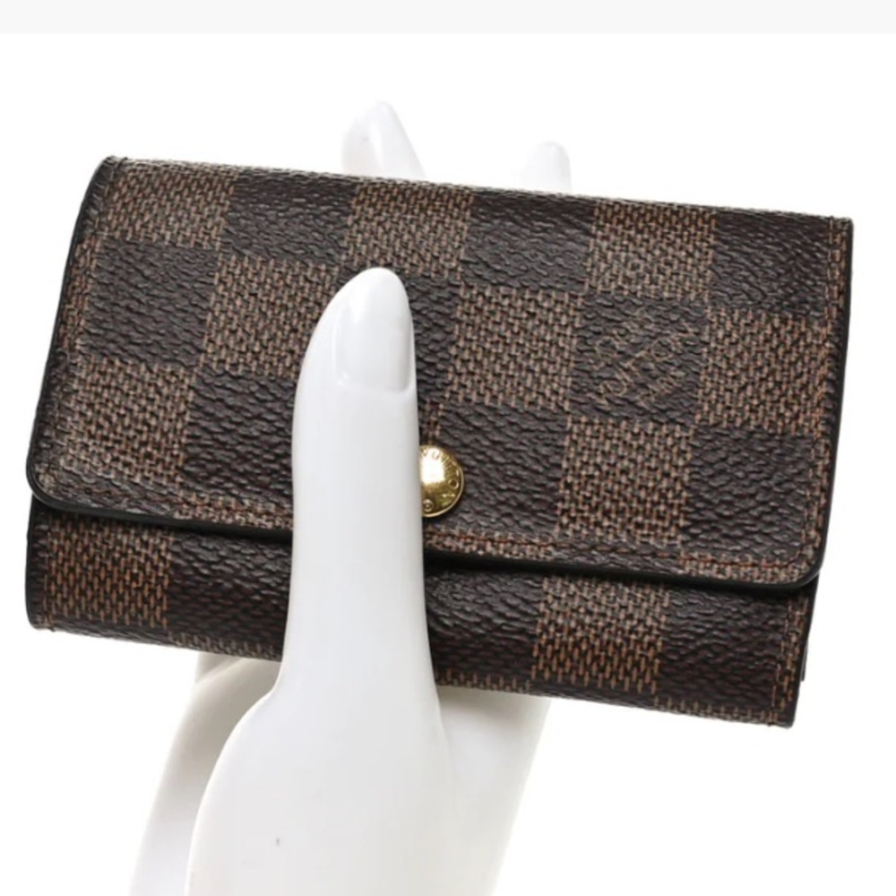 LOUIS VUITTON Damier Brown Checkered 4-Hook Key Holder Made in Paris, France - Picture 12 of 12